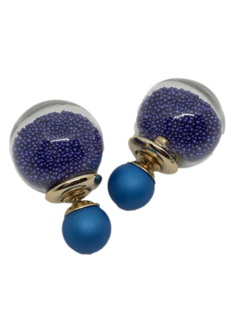 BLUE DOUBLE STUD EARRINGS